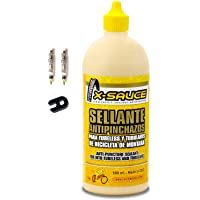 X-Sauce Kit Sellante Anti Pinchazos para Tubeless- Amarillo- 500ml +2 obuses+Llave Desmontar